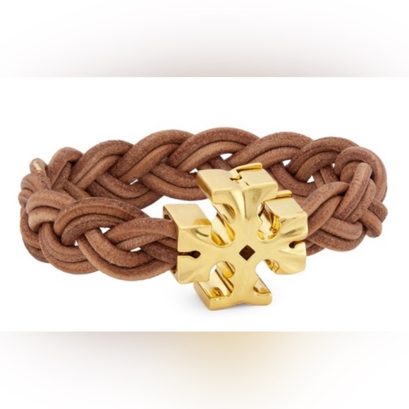 🆕NWT Tory Burch Authentic Miller Fisherman-Gold-& Braided Leather Bracelet - Picture 12 of 12